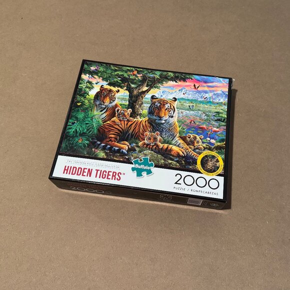 Buffalo Games Hidden Tigers 2000 Piece Jigsaw Puzzle Complete Colorful - Picture 1 of 8